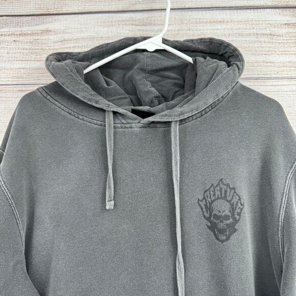 Creature Skateboards Flaming Bonehead Hoodie Sweatshirt Adult Medium Gray - Picture 4 of 10